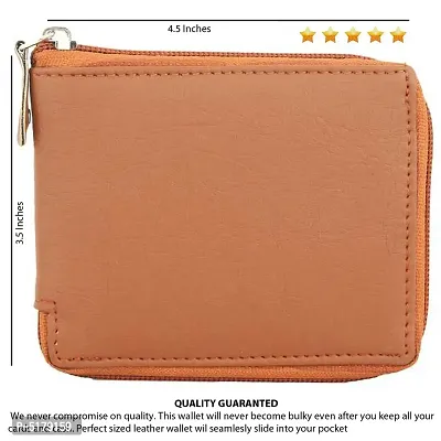 Artificial Leather Wallet For Men  Women Tan Ladies  Gents Purse With Round Zip-thumb5