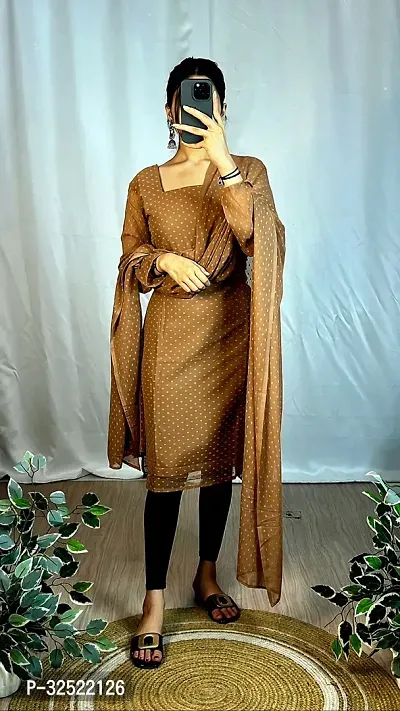 Fancy Georgette Kurta With Dupatta For Women