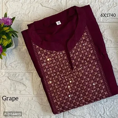 Stylish Maroon Art Silk Sequence Work Kurta For Women