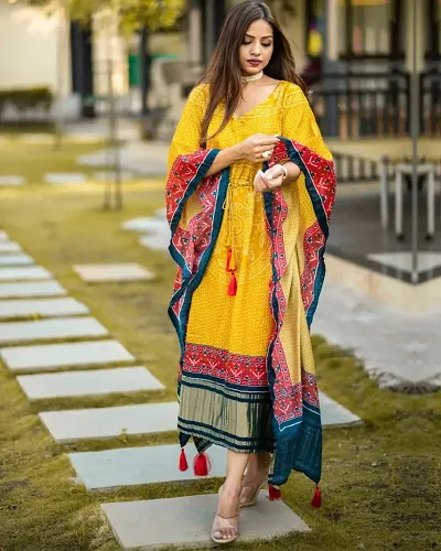 Fancy Satin Kaftan Kurta For Women