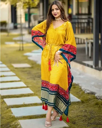 Fancy Satin Kaftan Kurta For Women