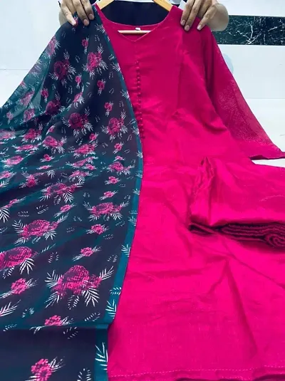 Fancy Silk Blend Vichitra Kurta Set For Women