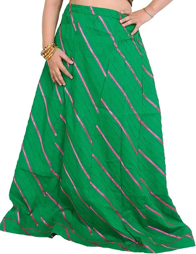 Jelly Bean Long Ghagra Anchor Skirt with Stitched Ribbons