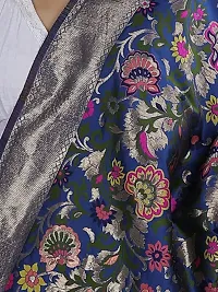 Stylish Art Silk Brocade Blue Dupattas For Women-thumb4