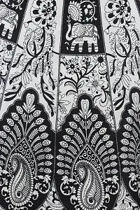 Black and White Wrap-Around Long Skirt from Pilkhuwa with Printed Paisleys and Animals-thumb3