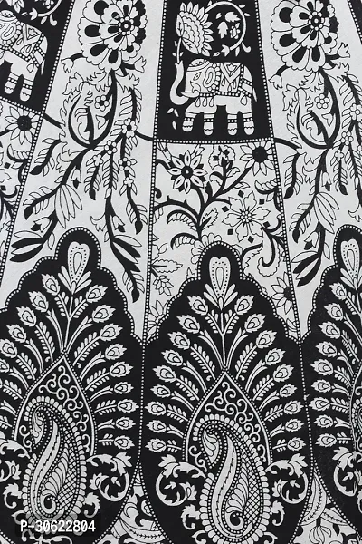 Black and White Wrap-Around Long Skirt from Pilkhuwa with Printed Paisleys and Animals-thumb4