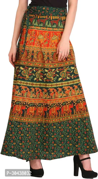 Ponderosa Pine Wrap-Around Long Skirt From Pilkhuwa With Printed Animals