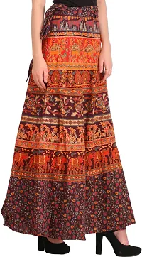 Fudge Wrap-Around Long Skirt From Pilkhuwa With Printed Animals-thumb1