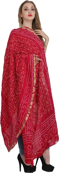 Stylish Silk Tie And Dye Red Dupattas For Women-thumb1