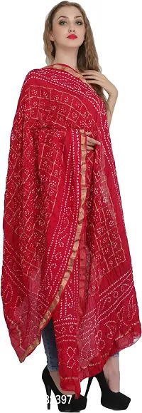 Stylish Silk Tie And Dye Red Dupattas For Women-thumb2