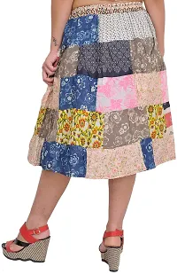 Multicolor Midi Skirt From Gujarat With Printed Flowers And Patchwork-thumb2