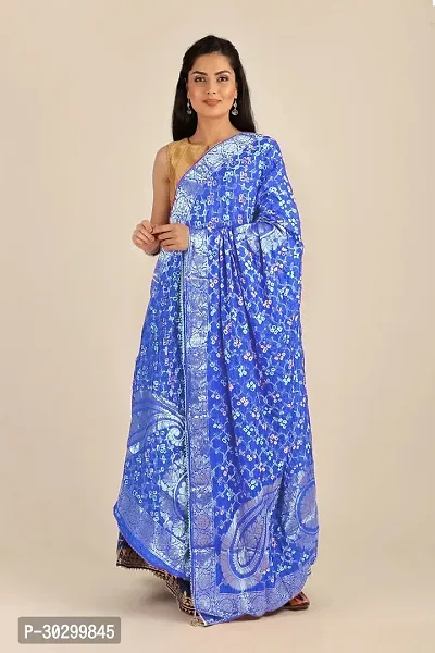 Stylish Art Silk Paisley Print Blue Dupattas For Women-thumb4