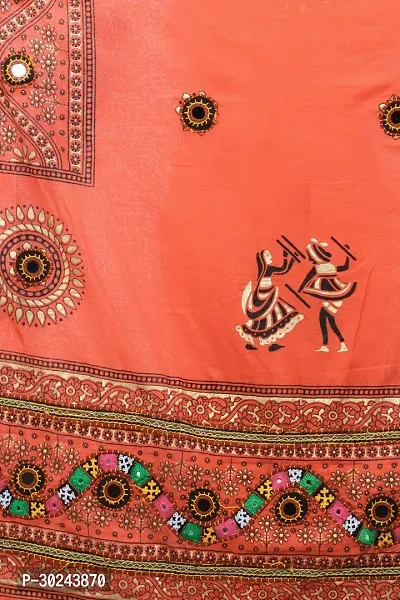 Stylish Cotton Printed Orange Dupattas For Women-thumb4