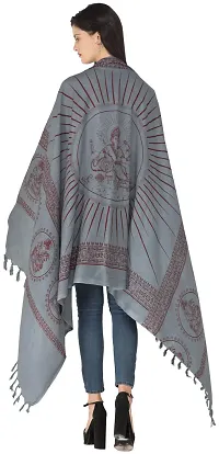 Exotic India Folkstone Gray Lord Ganesha Hindu Prayer Shawl from Banaras-thumb4