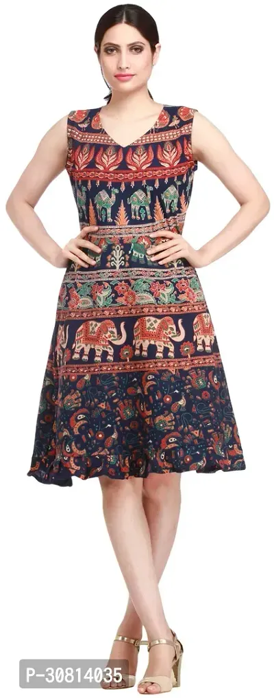 Stylish Viscose Printed Dress for Women