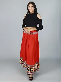 Red Flower Kutchi Rabari Ghagra Skirt With Multicolor-thumb4