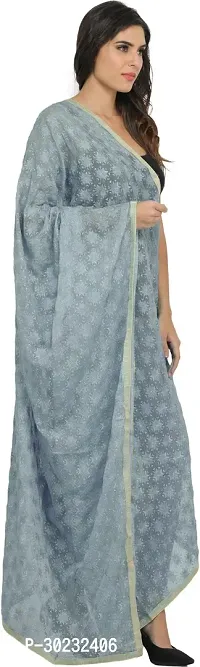 Stylish Chiffon Embroidered Grey Dupattas For Women-thumb2