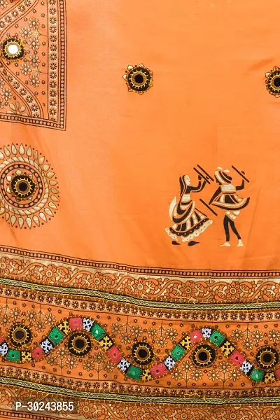 Stylish Cotton Printed Orange Dupattas For Women-thumb4