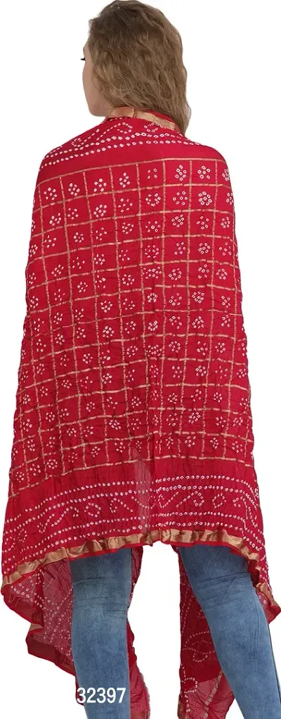 Stylish Silk Tie And Dye Red Dupattas For Women-thumb4