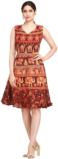 Stylish Viscose Printed Dress for Women-thumb1