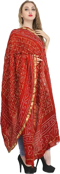 Stylish Silk Tie And Dye Red Dupattas For Women-thumb2