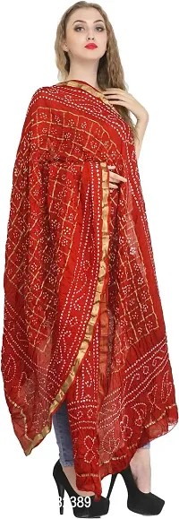 Stylish Silk Tie And Dye Red Dupattas For Women-thumb3