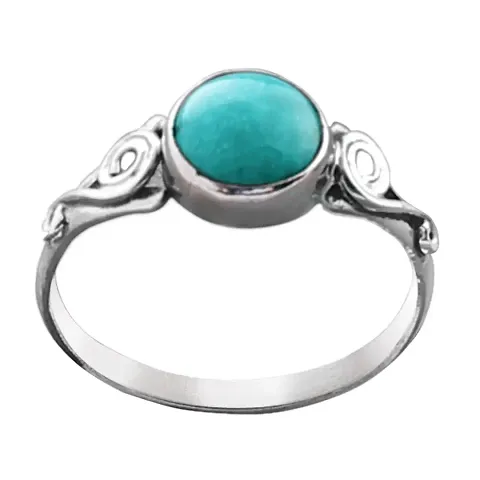 Exotic India Designer Sterling Ring with Reconstituted Stone