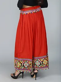 Red Flower Kutchi Rabari Ghagra Skirt With Multicolor-thumb3