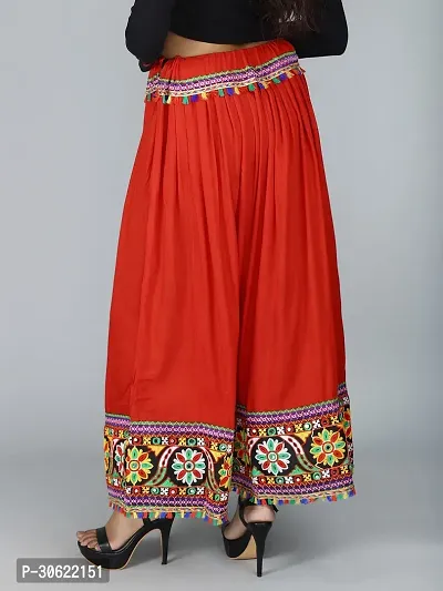 Red Flower Kutchi Rabari Ghagra Skirt With Multicolor-thumb4