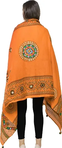 Stylish Cotton Printed Orange Dupattas For Women-thumb2