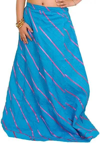 Methyl Long Ghagra Anchor Skirt with Stitched Ribbons