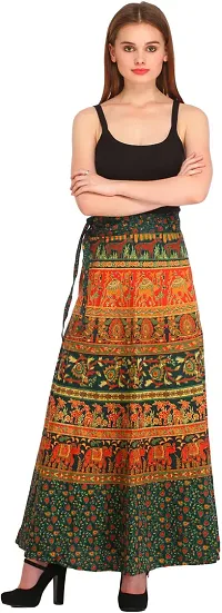 Ponderosa Pine Wrap-Around Long Skirt From Pilkhuwa With Printed Animals-thumb4