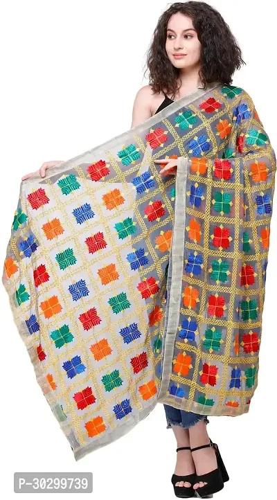 Stylish Chiffon Embroidered Multicoloured Dupattas For Women-thumb2