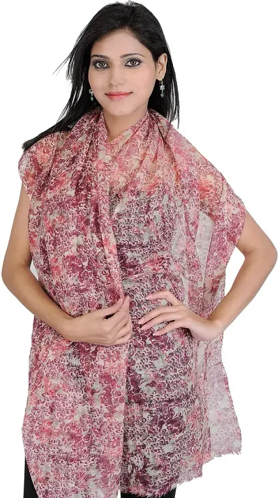 Exotic India and Digital-Printed Stole with Missing Checks in Weave