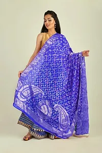 Stylish Art Silk Paisley Print Blue Dupattas For Women-thumb1