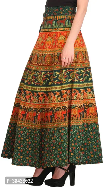 Ponderosa Pine Wrap-Around Long Skirt From Pilkhuwa With Printed Animals-thumb3