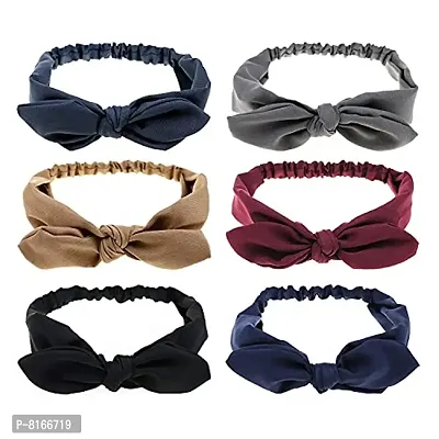 AB Beauty House Bow Headband for Women Knotted Hair Band Facial Cloth Headbands Silk 6 Pack