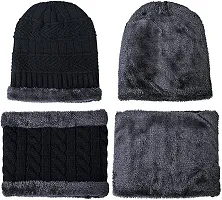 Classy Woolen Beanie Cap with Neck Warmer for Unisex-thumb3