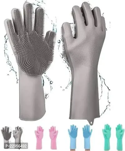 Magic Silicone Dish Washing Gloves-thumb0
