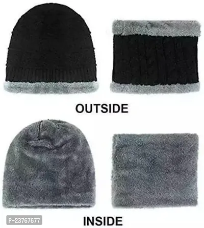 Classy Woolen Beanie Cap with Neck Warmer for Unisex-thumb5