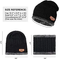 Classy Woolen Beanie Cap with Neck Warmer for Unisex-thumb1