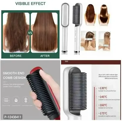 Hot Brush, Gives Naturally Straight hair in 5 mins (white)
