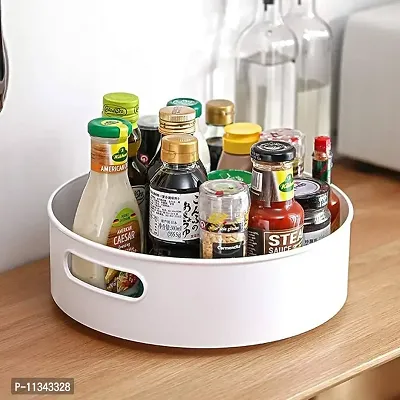 Atipriya 360? Rotating Kitchen Organizer Tray Lazy Susan Rack Multi-Purpose Kitchen Storage Revolving Tray Cosmetic Organizer Rotating Tray for Kitchen Cabinet Spice Rack