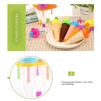 Atipriya Umbrella Style Ice Candy Popsicle Mold & Kulfi Frozen Colorful Stick Ice Cream Mould Yogurt Maker Ice Cube Transparent Tray 6 Pcs(Pack of 1, Multicolor)-thumb2