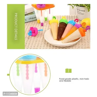 Atipriya Umbrella Style Ice Candy Popsicle Mold & Kulfi Frozen Colorful Stick Ice Cream Mould Yogurt Maker Ice Cube Transparent Tray 6 Pcs(Pack of 1, Multicolor)-thumb3