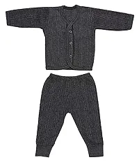 Atipriya Front Open Kids Baby Boys Thermal Set Body Warmer Top & Pyjama, Size Small (0-3 Months), Blue,grey, brown,Pack of 3-thumb2