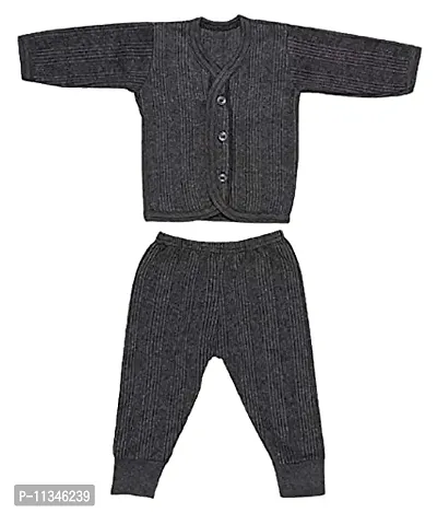 Atipriya Front Open Kids Baby Boys Thermal Set Body Warmer Top & Pyjama, Size Small (0-3 Months), Blue,grey, brown,Pack of 3-thumb3