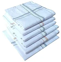 ATIPRIYA White Cotton Gents Men Hanky Handkerchief (Full Size) (Pack of 6)-thumb3