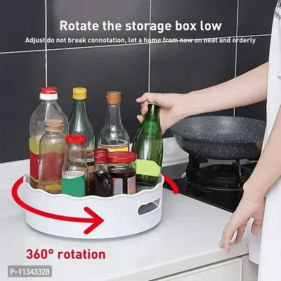 Atipriya 360? Rotating Kitchen Organizer Tray Lazy Susan Rack Multi-Purpose Kitchen Storage Revolving Tray Cosmetic Organizer Rotating Tray for Kitchen Cabinet Spice Rack-thumb3