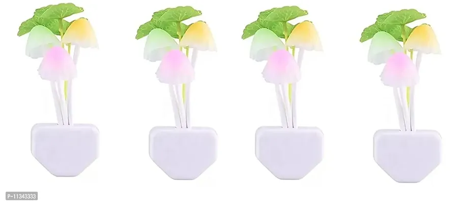 Atipriya Mushroom Lamp Automatic Sensor Light Multi-Color Changing Best Night Avatar LED Bulbs, Pack of 4